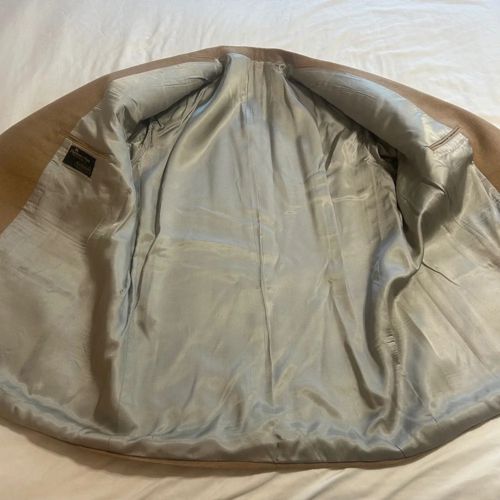 Vintage LeBaron California Clothes Camel Tan Blazer Sport Coat Mens 50L Big Tall